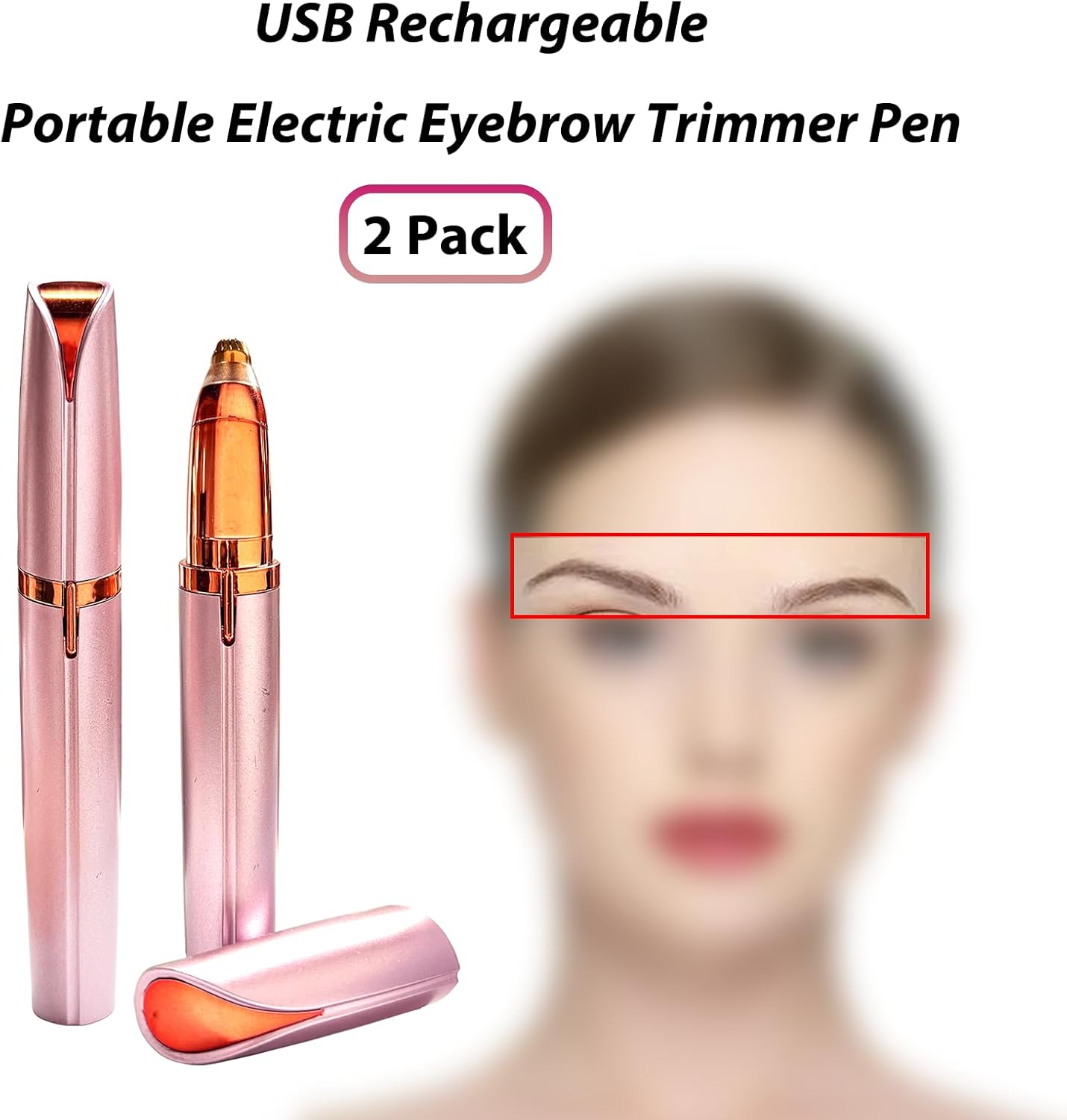Mini Electric Eyebrow Trimmer Lipstick Brows Pen Hair Remover Painless Razor Epilator with LED Light