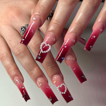 24 PCS Red Heart Nail Art