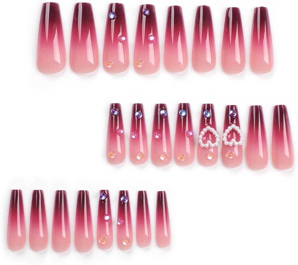 24 PCS Red Heart Nail Art