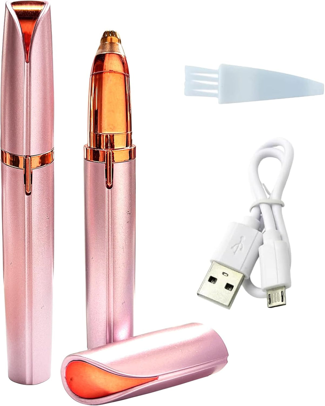 Mini Electric Eyebrow Trimmer Lipstick Brows Pen Hair Remover Painless Razor Epilator with LED Light
