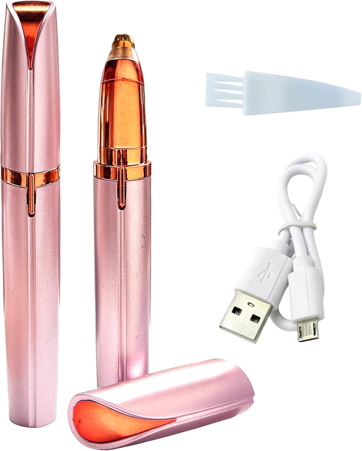 Mini Electric Eyebrow Trimmer Lipstick Brows Pen Hair Remover Painless Razor Epilator with LED Light