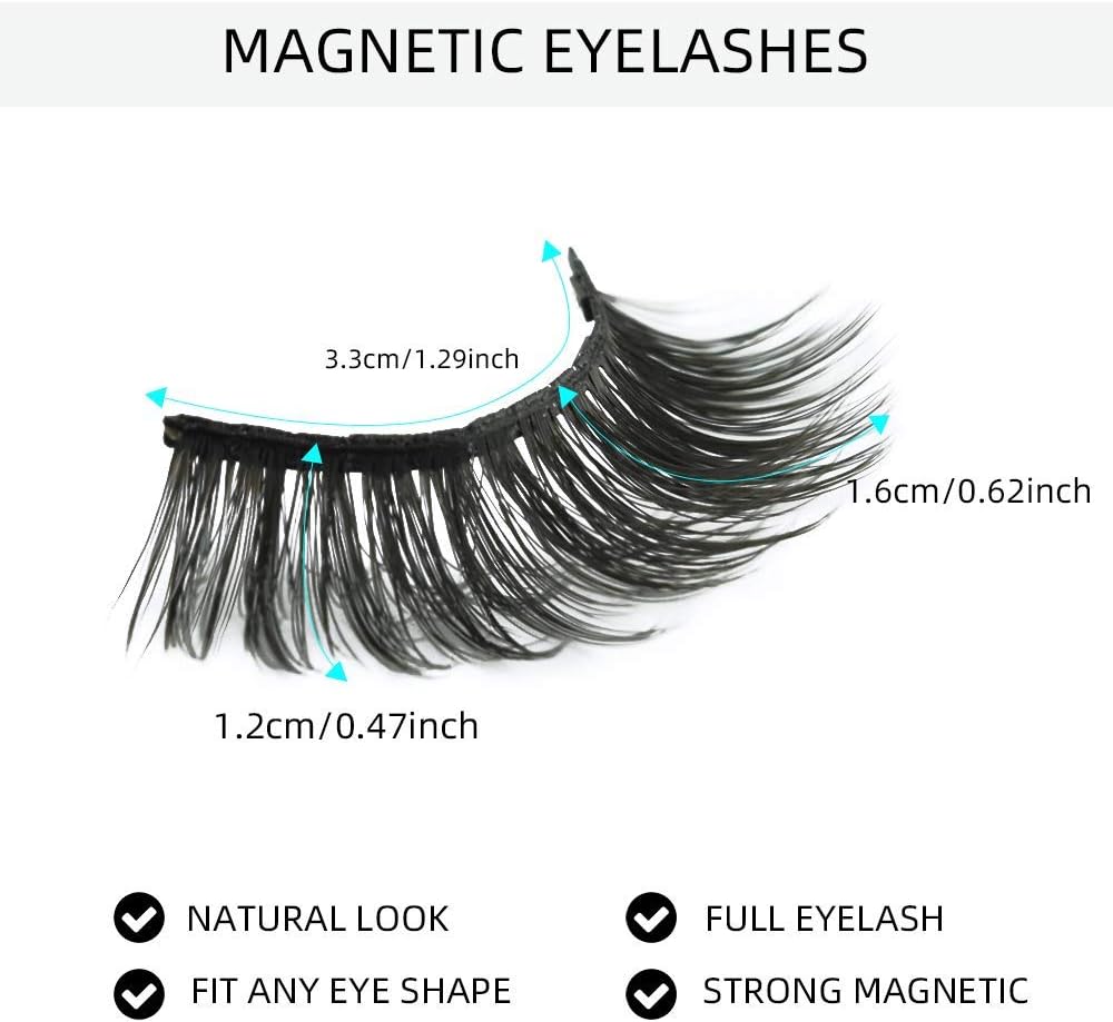 3 Pairs Magnetic Eyelashes and Eyeliner Kit