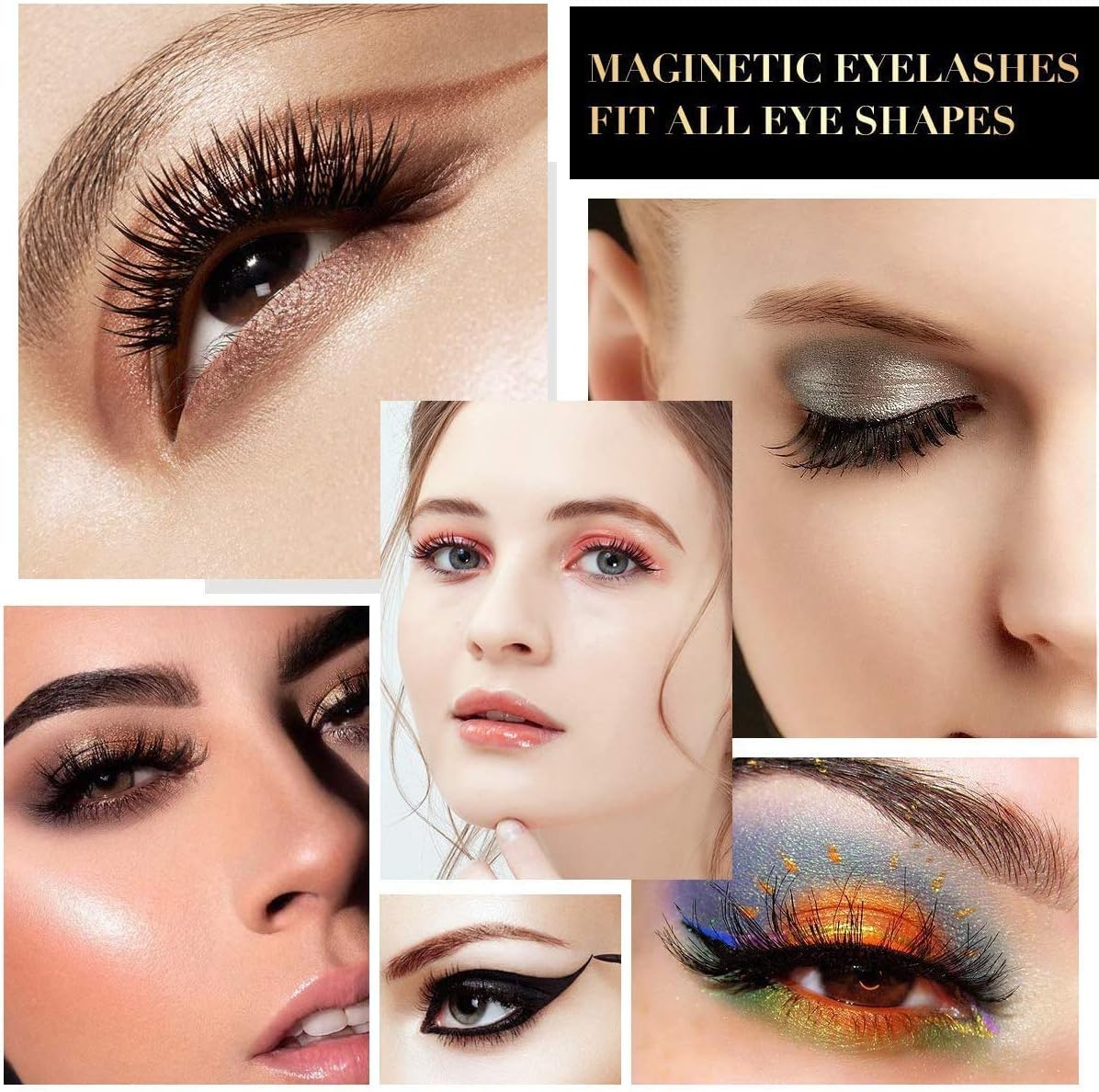3 Pairs Magnetic Eyelashes and Eyeliner Kit