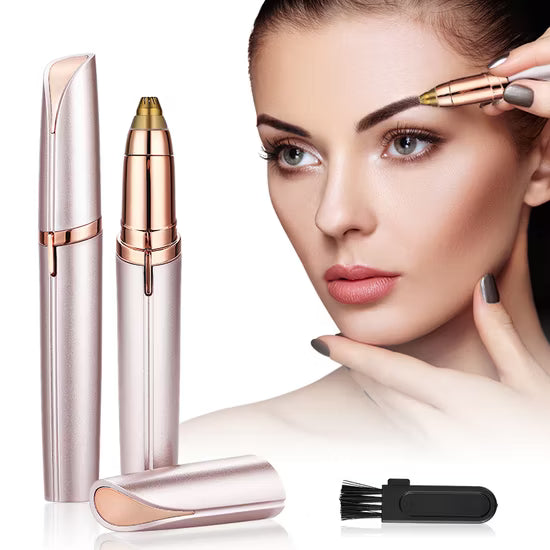 Mini Electric Eyebrow Trimmer Lipstick Brows Pen Hair Remover Painless Razor Epilator with LED Light